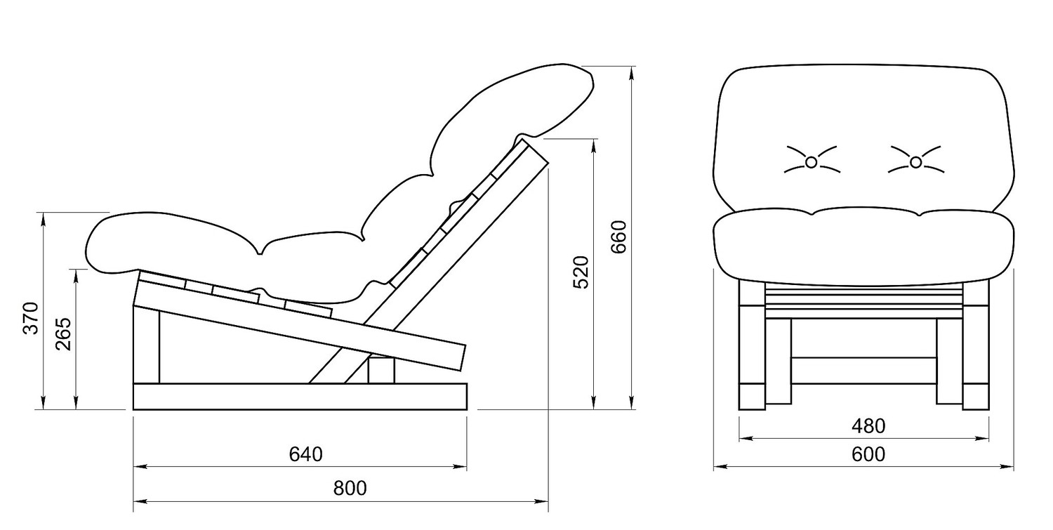 Кресло лежак Астрид схема